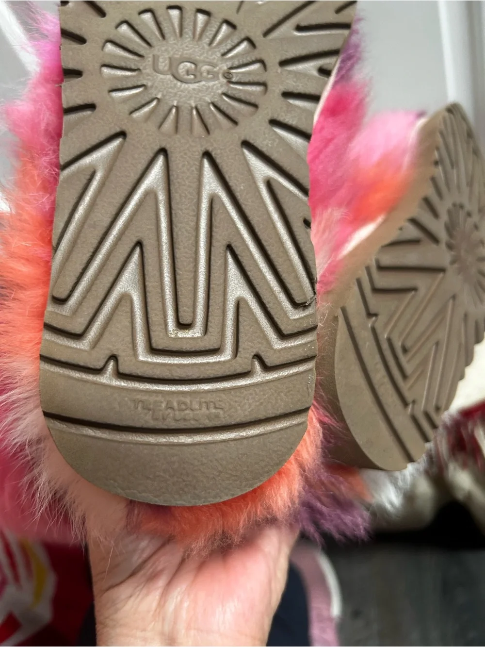 UGG Multicolor Shag it Crazy in Sunkiss Patch work Boots Sz 7